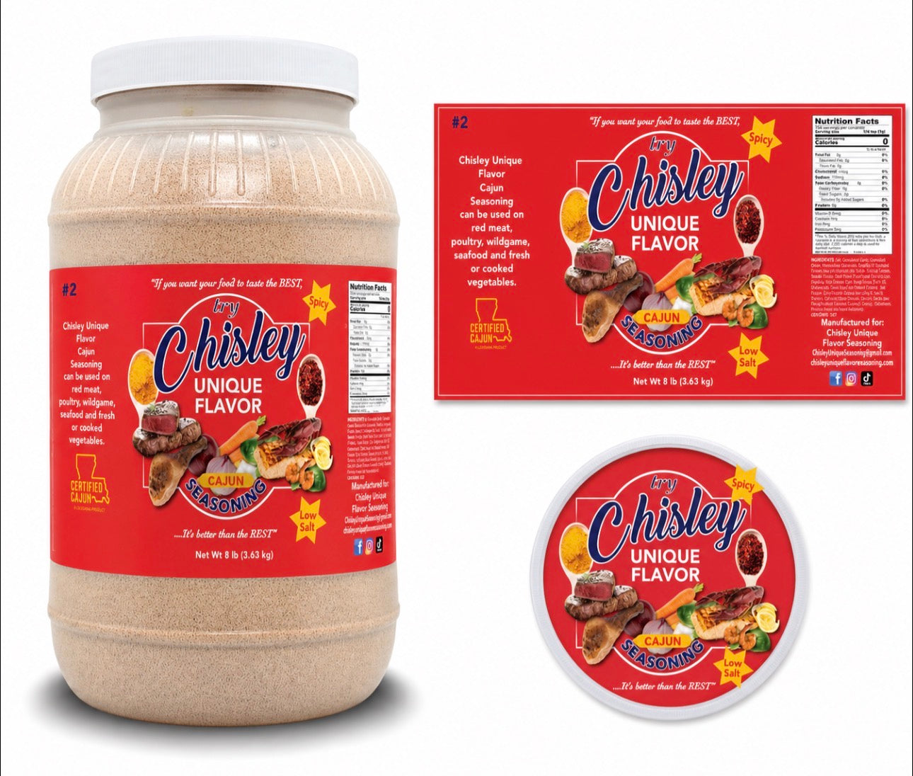 Chisley Cajun Seasoning - 8 Lb Jug